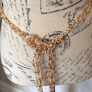 Necklace/ Belt with long Tassels semi precious beads and seed beads beautiful